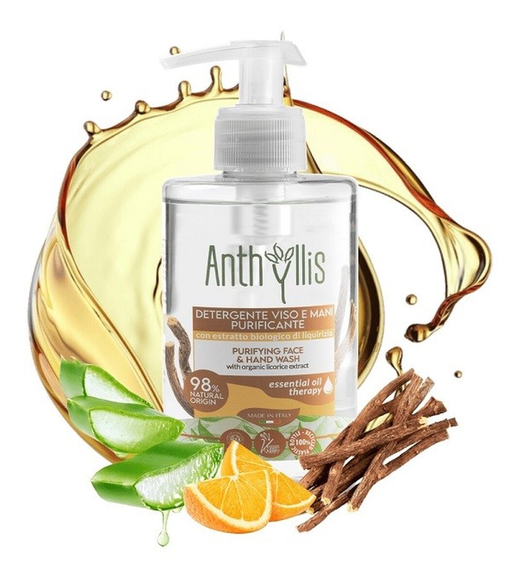 Bio Żel do mycia twarzy i rąk z organicznym ekstraktem z lukrecji