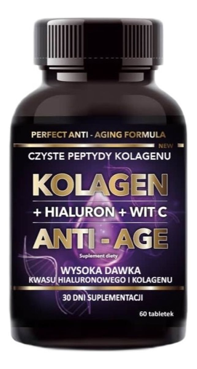 Kolagen + hialuron + witamina c anti-age suplement diety 60 tabletek