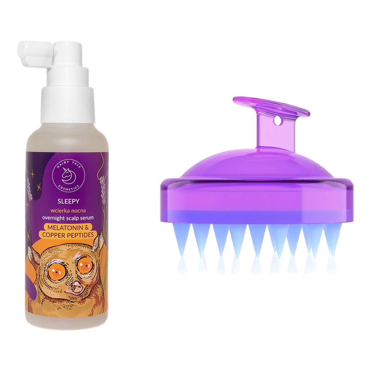 Hairy Tale Sleepy Wcierka nocna Melatonina i Peptydy Miedziowe + Masażer