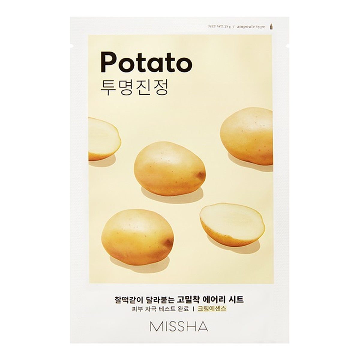 Missha Airy Fit Sheet Mask łagodząca maseczka w płachcie z ekstraktem z ziemniaków potato 19ml