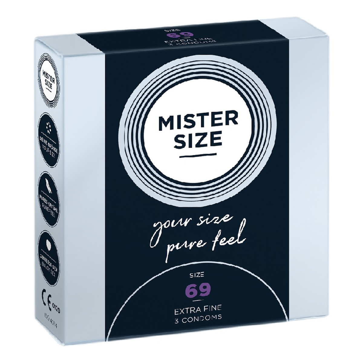 Mister Size Condoms prezerwatywy dopasowane do rozmiaru 69mm 3szt.