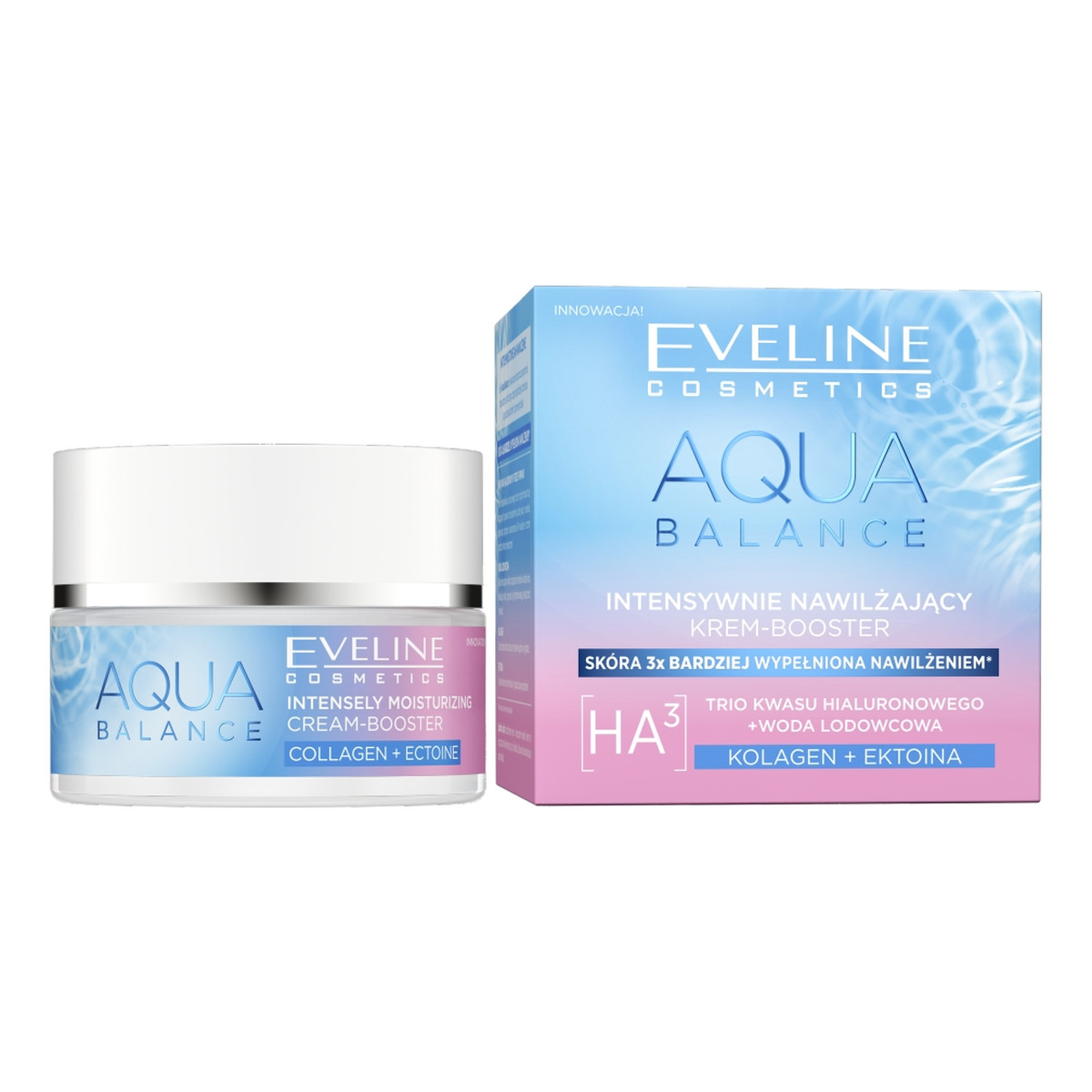 Eveline Cosmetics Aqua Balance Collagen + Ectoine krem intensywnie nawilżający z efektem rozjaśniającym 50ml