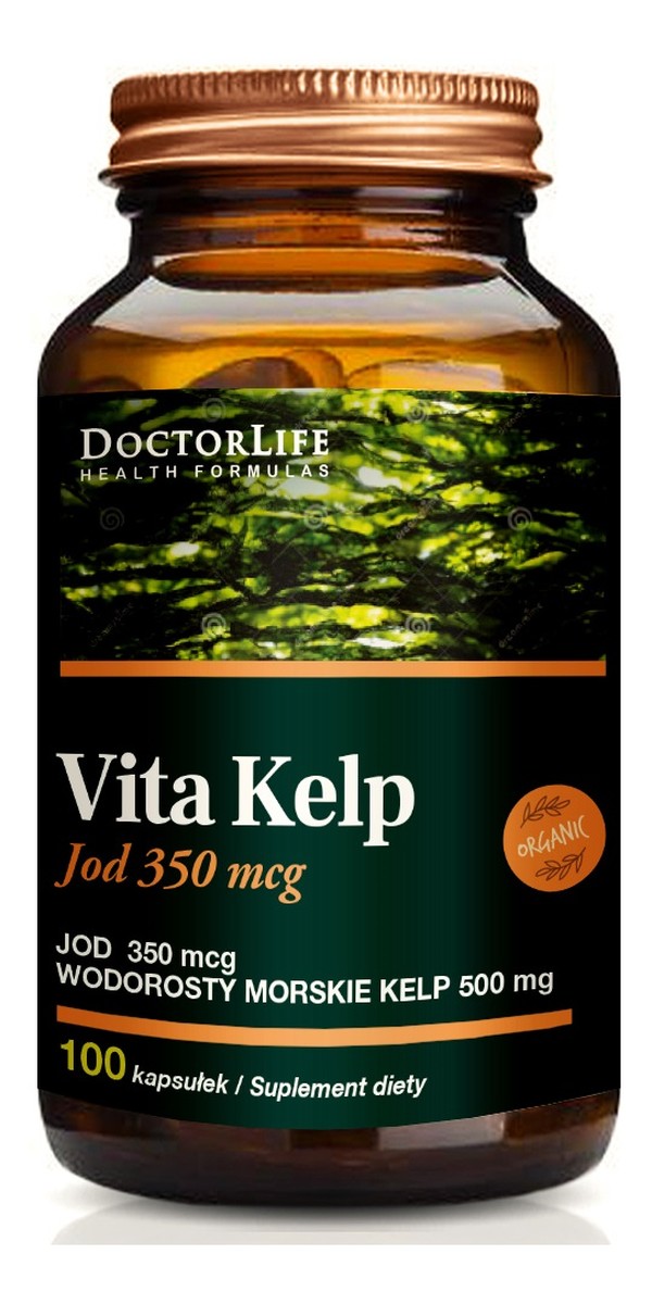 Vita kelp organic 500mg organiczny jod suplement diety 100 kapsułek