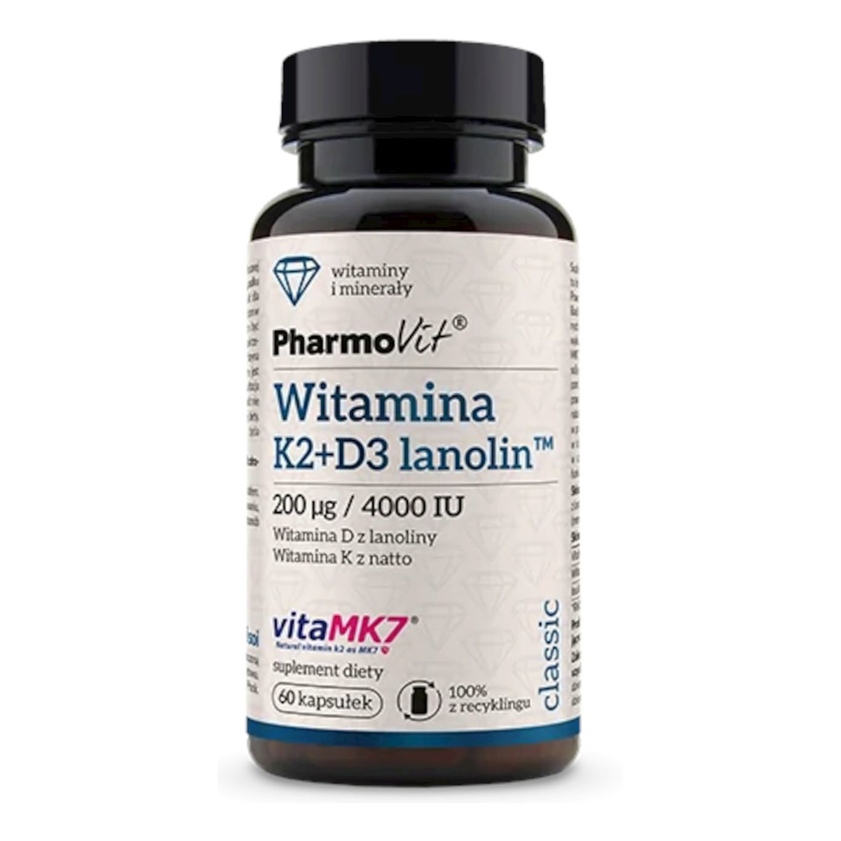 Pharmovit Witamina K2+D3 Lanolin suplement diety 60 kapsułek 5000mg