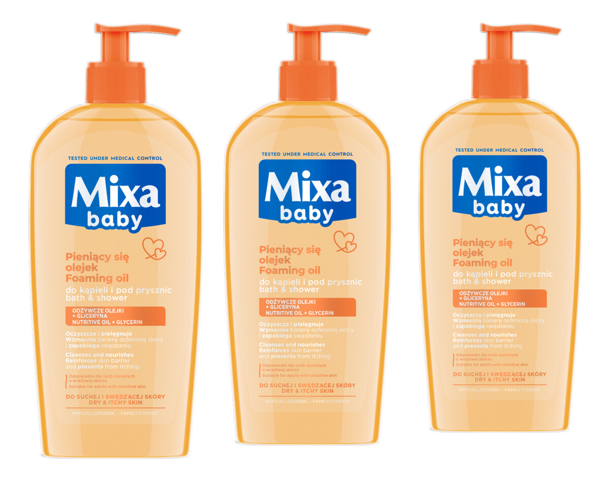 Delikatny Płyn Do Kąpieli i Mycia z Olejkiem 3x400ml