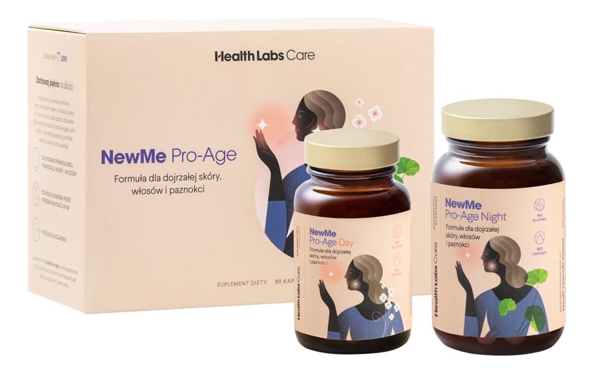 Newme pro-age day night formuła dla dojrzałej skóry włosów i paznokci suplement diety