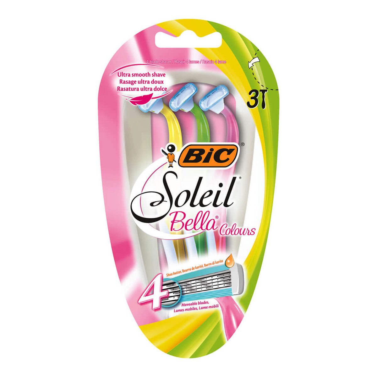 Bic Soleil Bella Colours maszynka do golenia dla kobiet 3 szt.