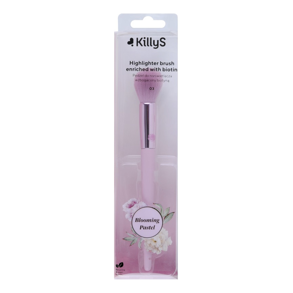 KillyS Blooming pastel highlighter brush pędzel do rozświetlacza wzbogacony biotyną 03