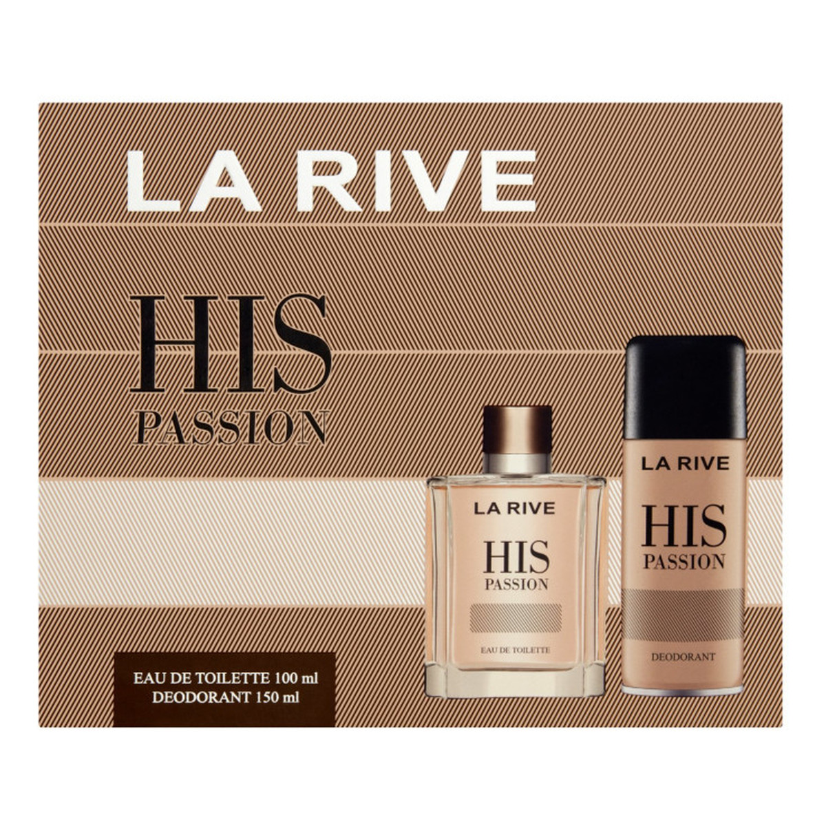 La Rive for Men His Passion Zestaw prezentowy (woda toaletowa 100ml+dezodorant spray 150ml)
