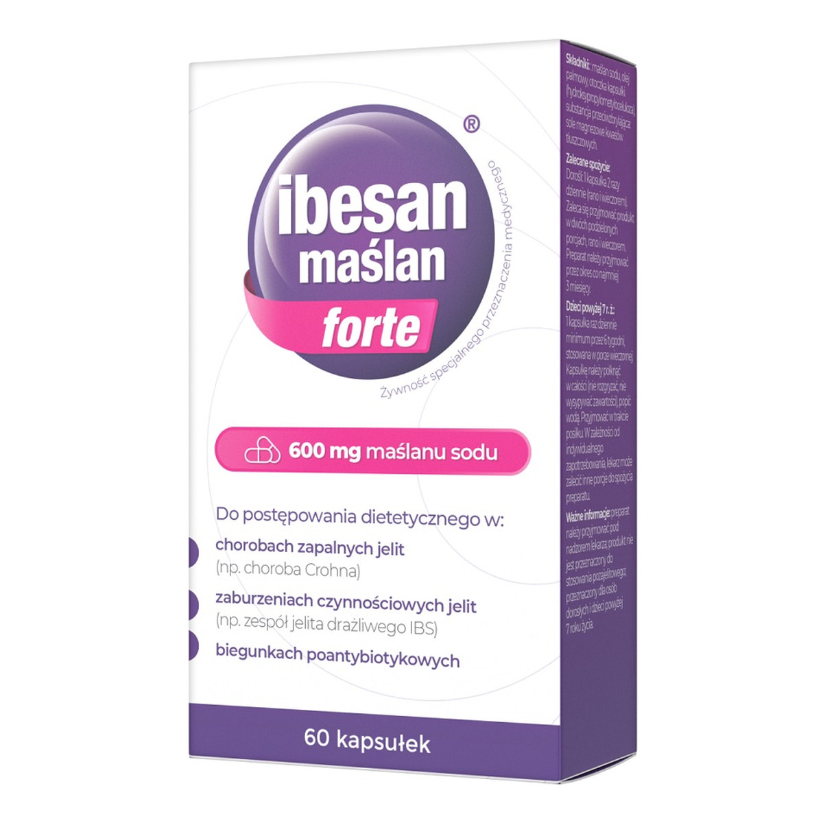 Ibesan Maślan forte kapsułki wspierające zdrowie jelit 60 kapsułek
