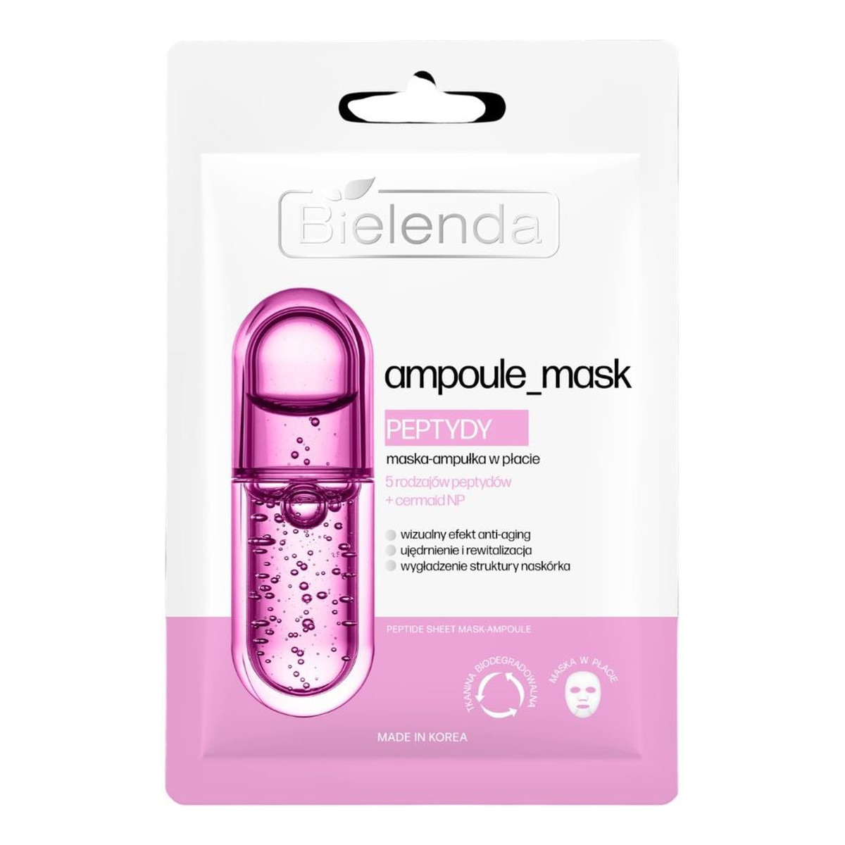 Bielenda Ampoule Mask Peptydy maska ampułka w płacie
