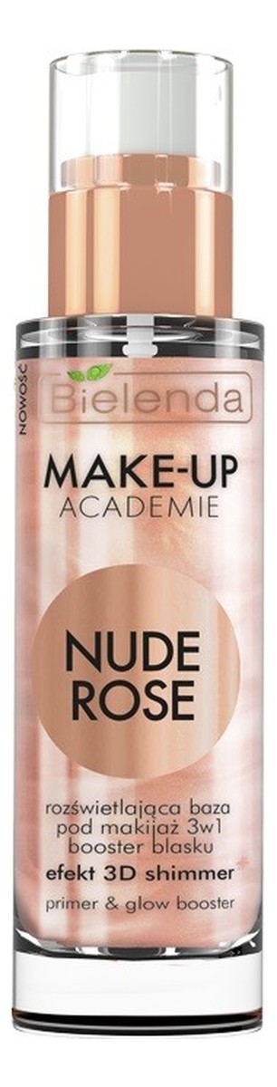 Rozświetlająca Baza pod makijaż 3w1 Nude Rose - efekt 3D Shimmer