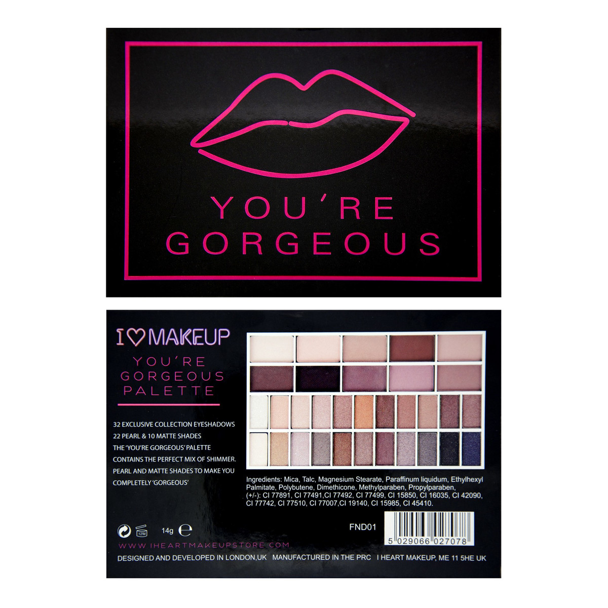 Makeup Revolution Theme Palette I Love Makeup You're Gorgeous 14g