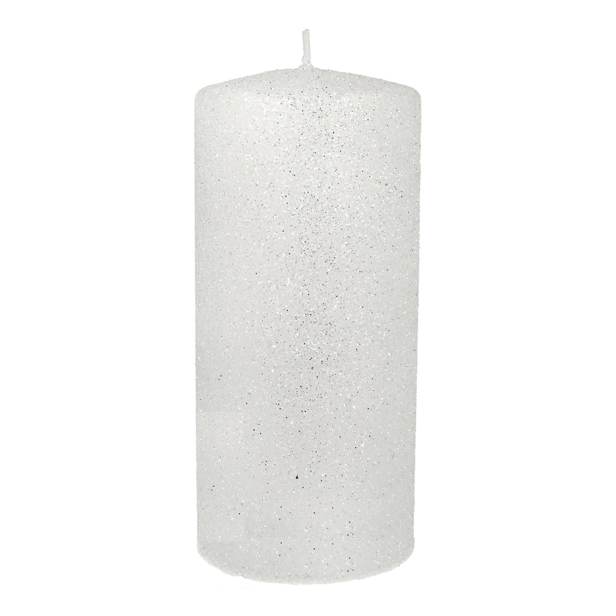 Artman Candles Świeca ozdobna Glamour biała - walec średni