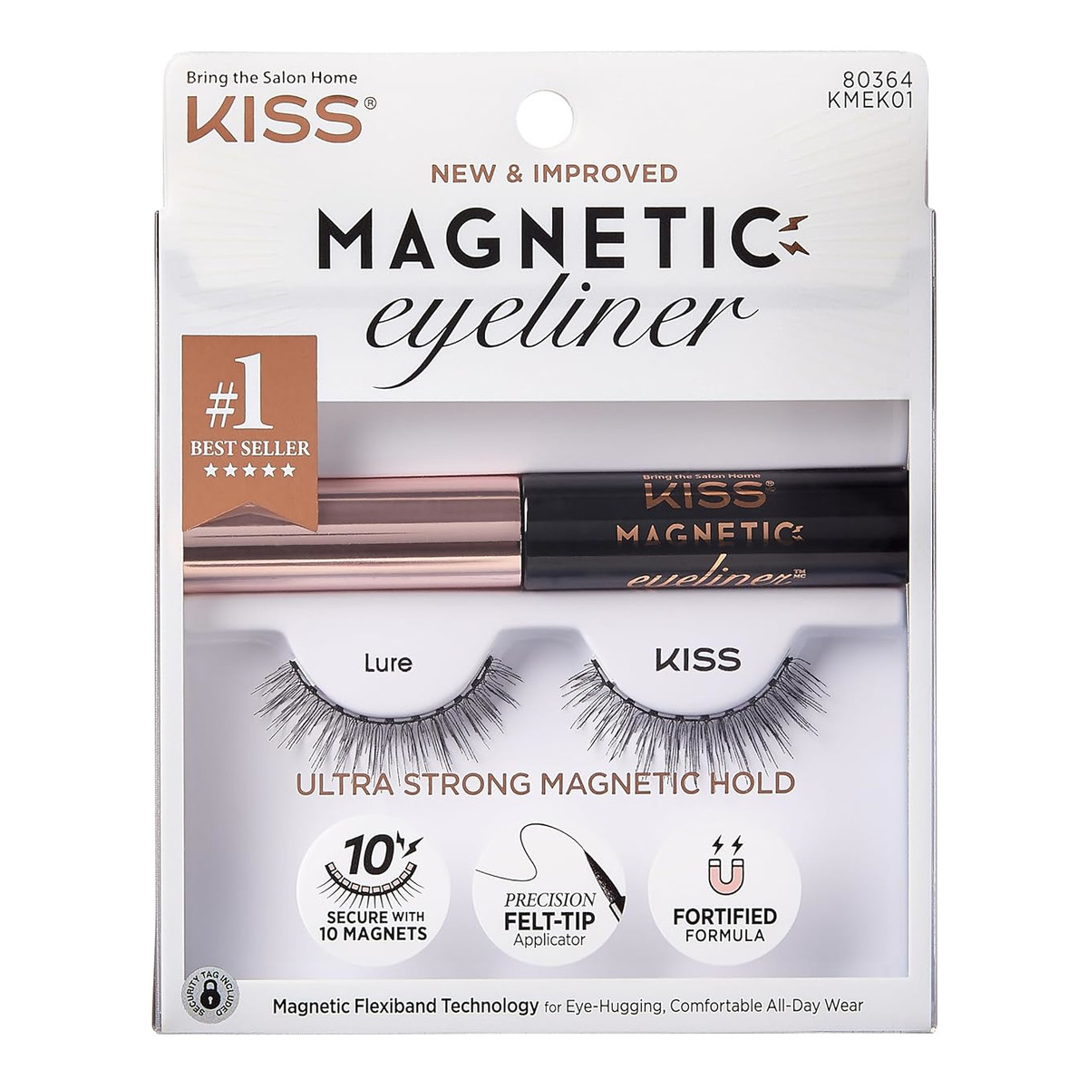 Kiss Zestaw Lure Rzęsy magnetyczne + eyeliner