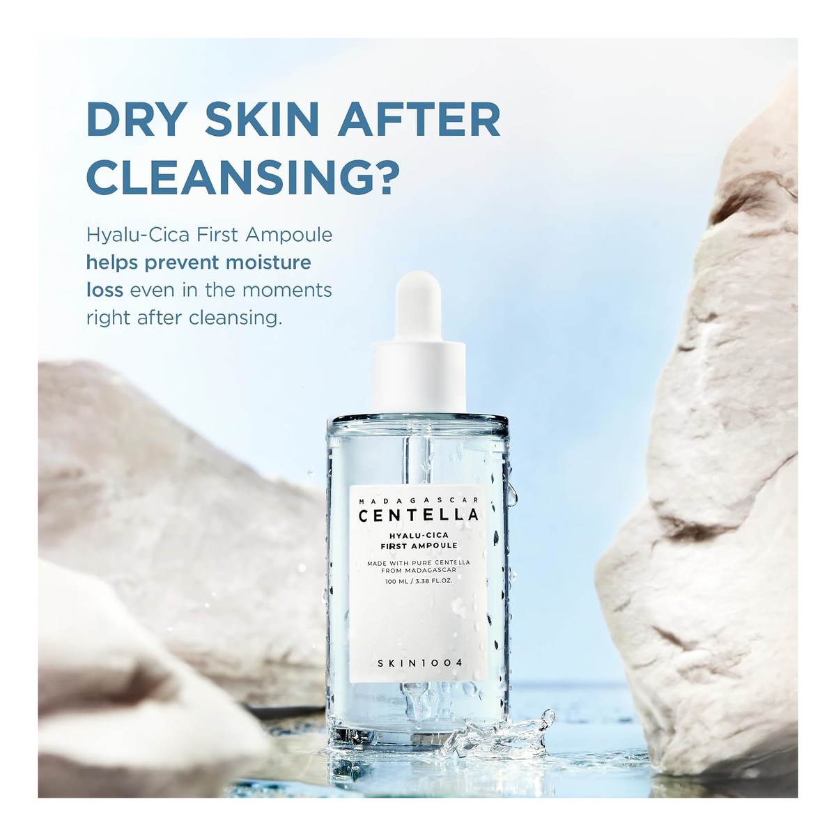 Skin1004 Madagascar Centella Hyalu-Cica First Ampoule wielozadaniowa ampułka nawilżająca z wyciągiem z wąkroty azjatyckiej 100ml
