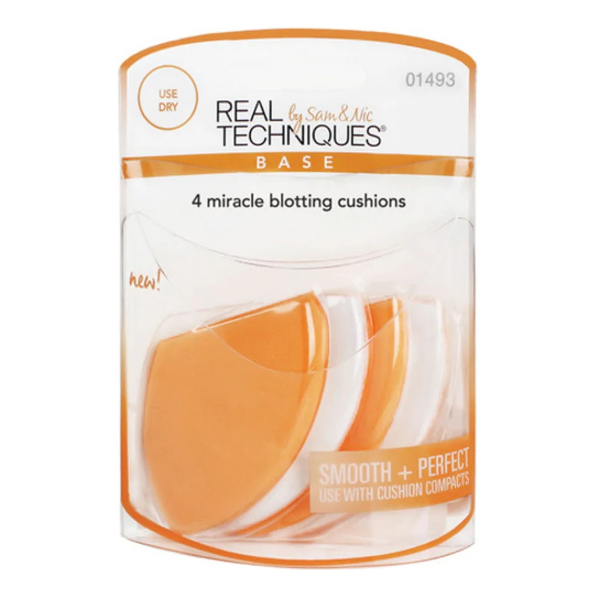 Real Techniques Base Smooth + Perfect 4 Miracle Blotting Cushions Sponges Gąbki do makijażu 4szt