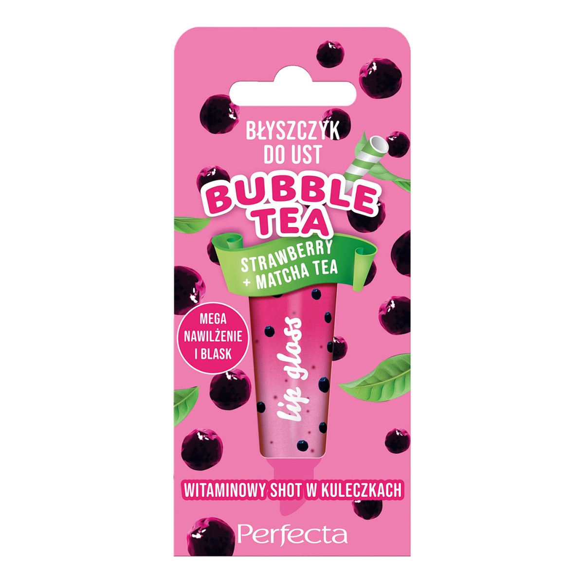 Perfecta Bubble tea błyszczyk do ust strawberry + matcha tea 10g