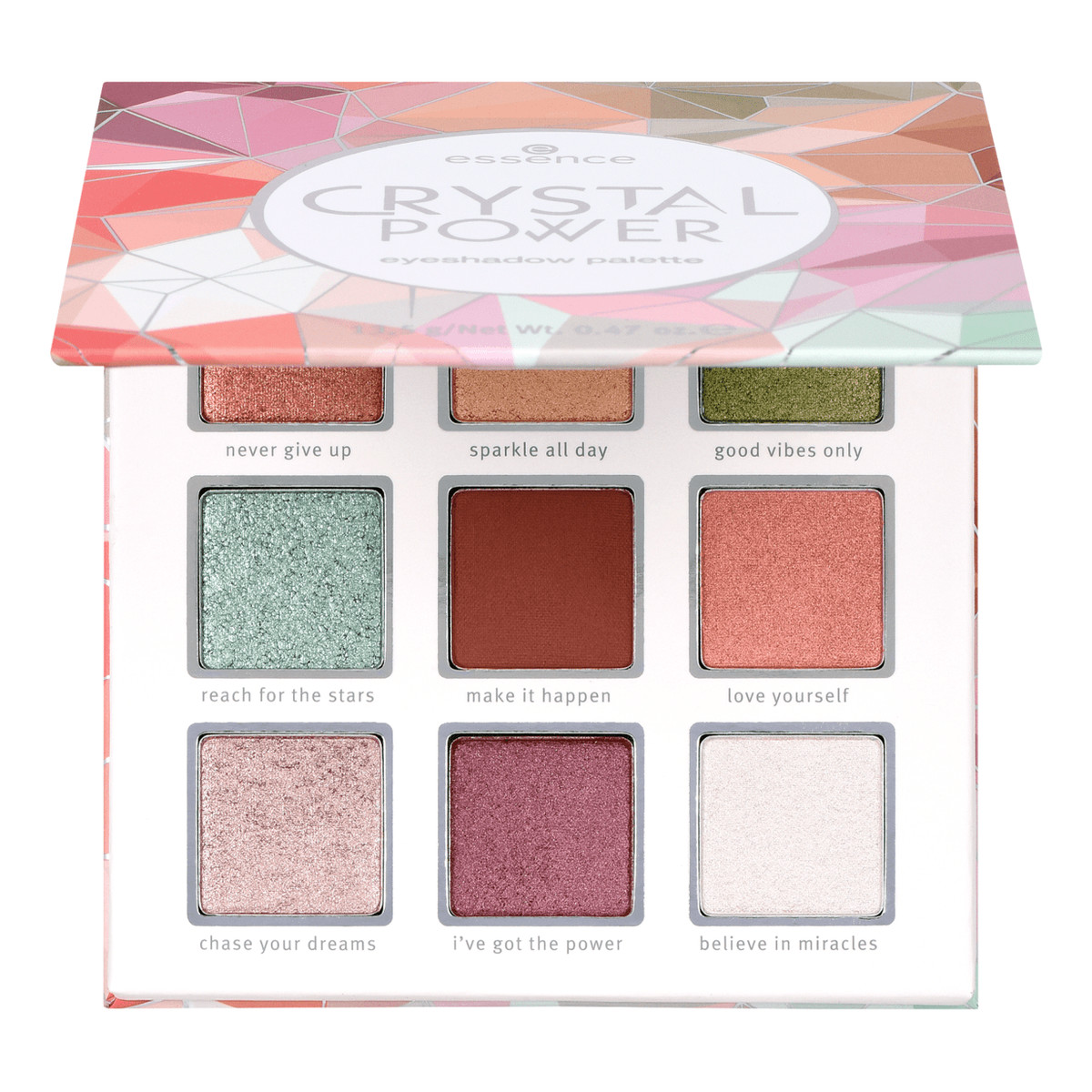 Essence Crystal paleta 9 cieni do powiek 13g