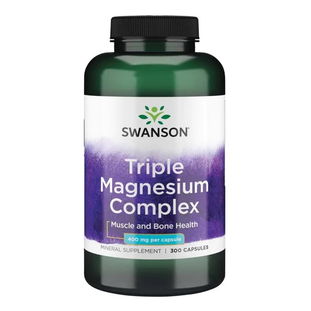 Swanson Triple magnesium complex suplement diety wspomagający zdrowie mięśni i kości 300 kapsułek