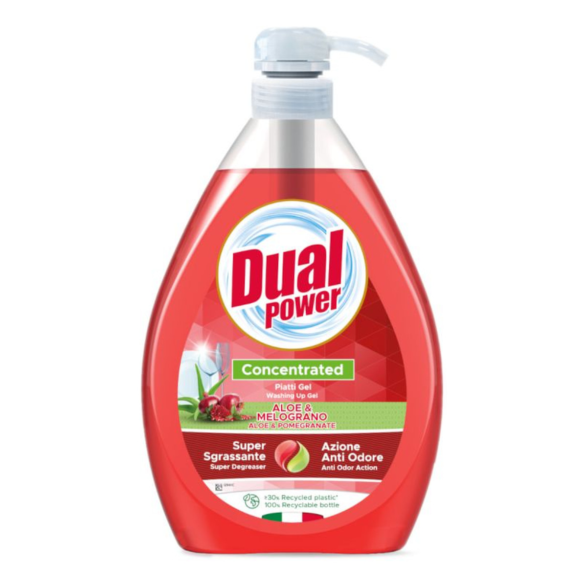 Dual Power Płyn do mycia naczyń o konsystencji żelu ALOES I GRANAT z pompką 1000ml