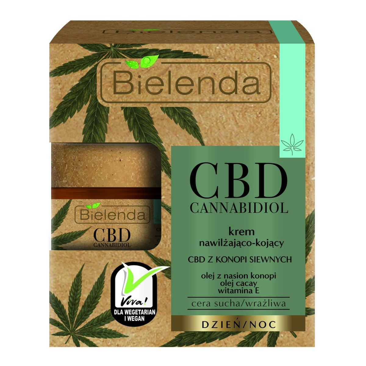 Bielenda CBD Cannabidiol krem nawilżająco-kojący z ekstraktem z konopi siewnych do cery suchej i wrażliwej 50ml