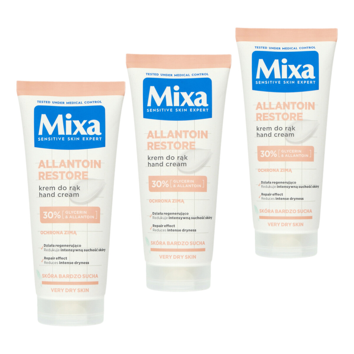 Mixa Intensywna Pielęgnacja Suchej Skóry Regeneracja Lipidowy Krem Do Rąk 3x100ml