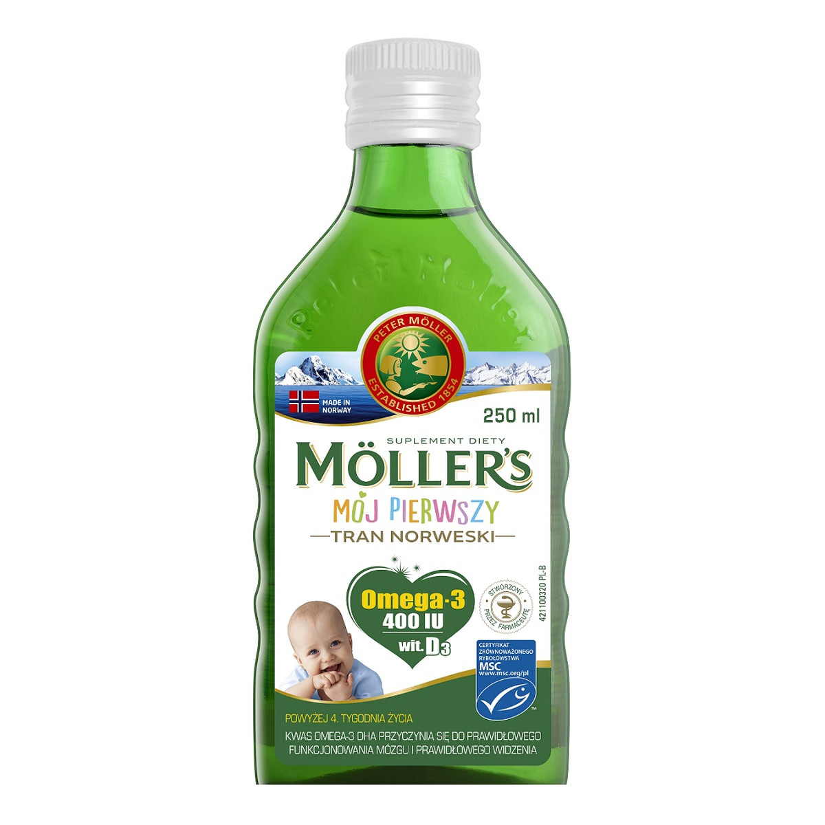 Moller's Mój pierwszy tran norweski suplement diety dla dzieci 250ml