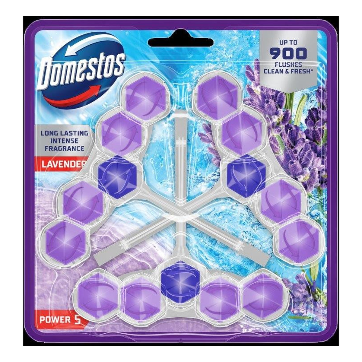 Domestos kostka toaletowa power 5 lavender 3 x 50 g 150g