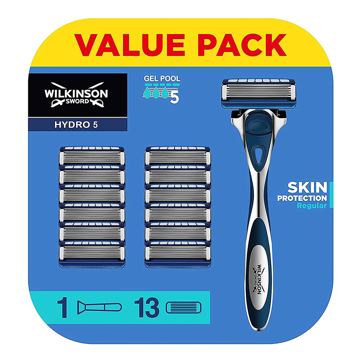 Wilkinson Hydro 5 Skin Protection Regular Maszynka do golenia z wymiennymi ostrzami dla mężczyzn + wkłady 13szt