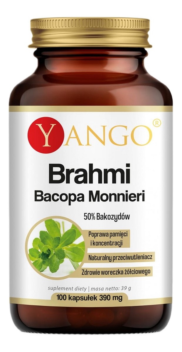 Brahmi ekstrakt 50% bakozydów suplement diety 100 kapsułek