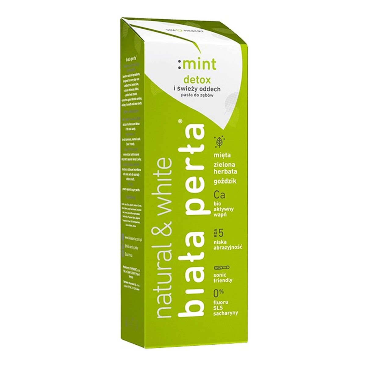 Biała Perła Mint pasta do zębów bez fluoru 75ml
