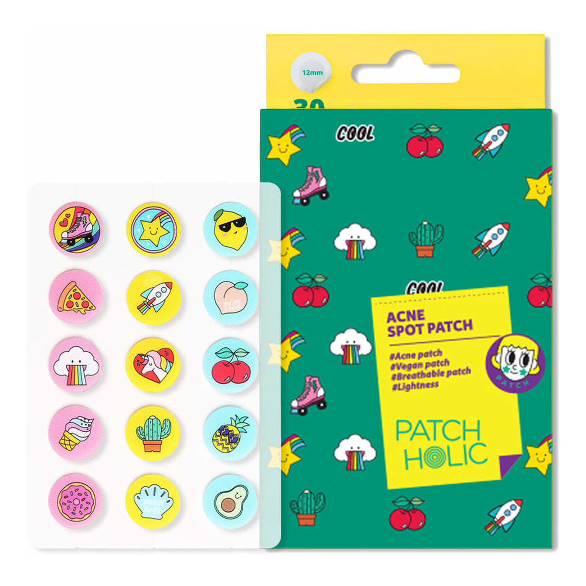 Patch Holic Acne spot patch kolorowe plasterki punktowe na niedoskonałości 30szt