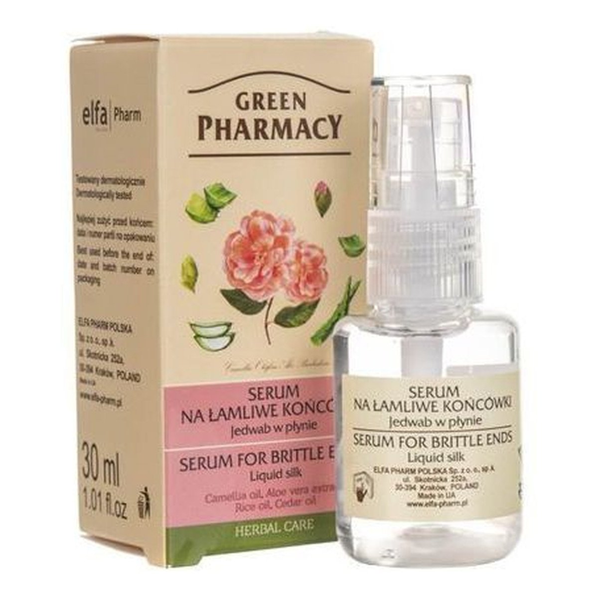 Green Pharmacy Herbal Cosmetics Hair Care Jedwab w Płynie - Serum Na Łamliwe Końcówki 30ml