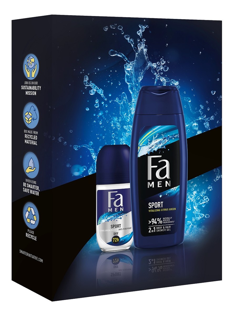 Zestaw żel pod prysznic 250ml + antyperspirant w kulce 50ml