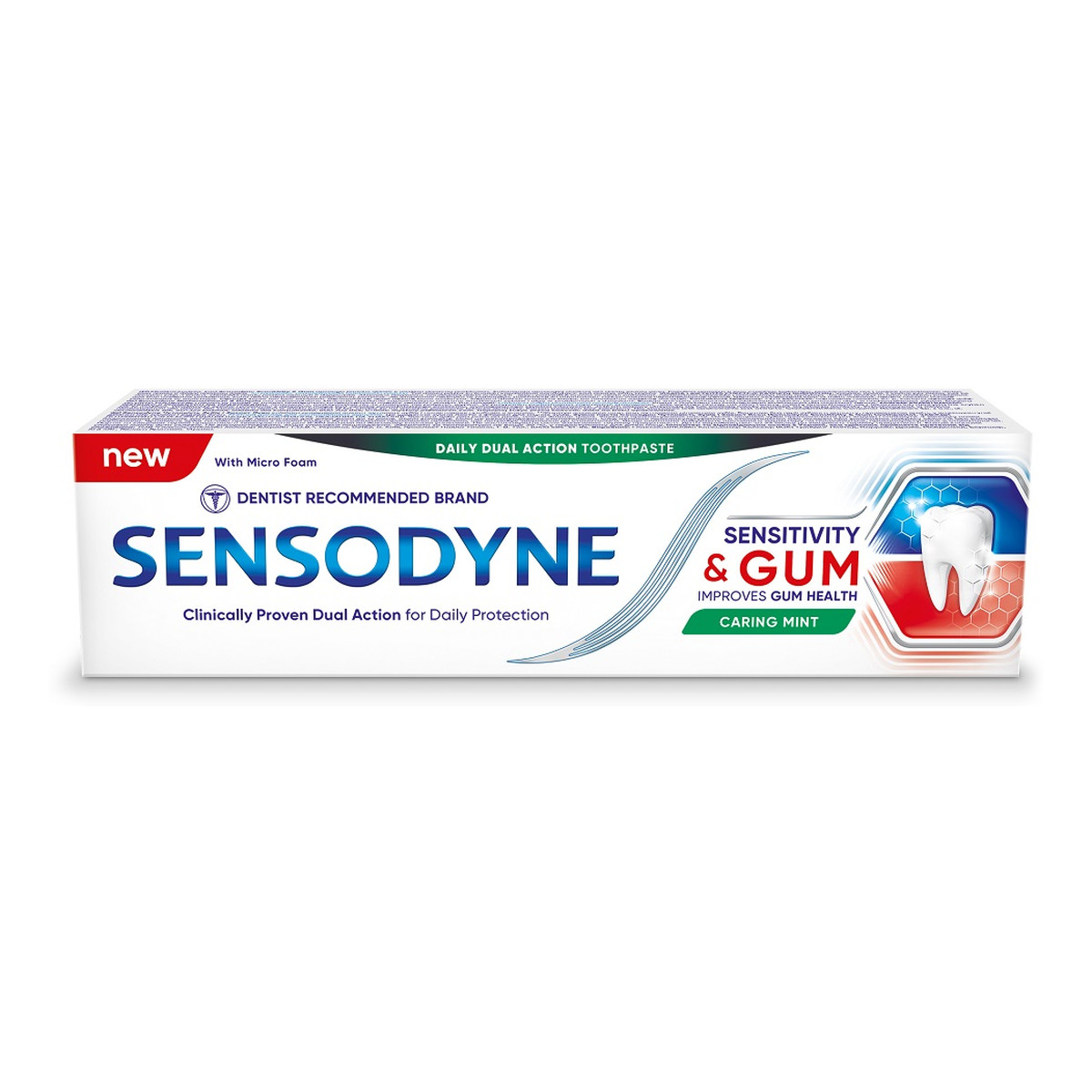 Sensodyne Nadwrażliwość & dziąsła mint pasta z fluorem do nadwrażliwych zębów i dziąseł o smaku miętowym 75ml