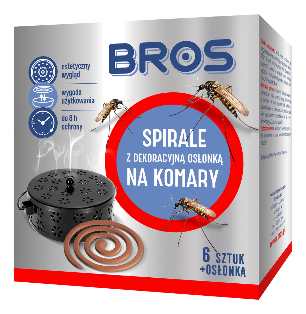 Spirale na komary z dekoracyjną osłonką stalową 6 szt.