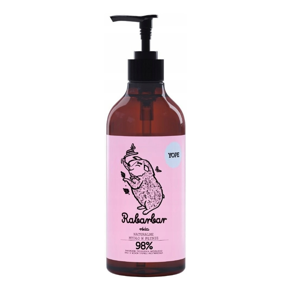 Yope Naturalne Mydło w płynie rabarbar i róża 500ml