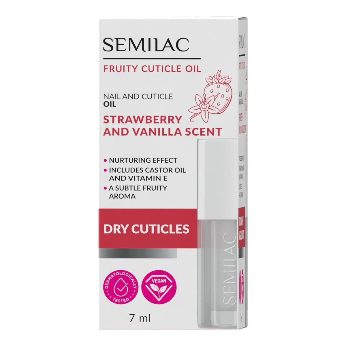 Semilac Nail oil semilac oliwka do skórek i paznokci strawberry vanilla 7ml