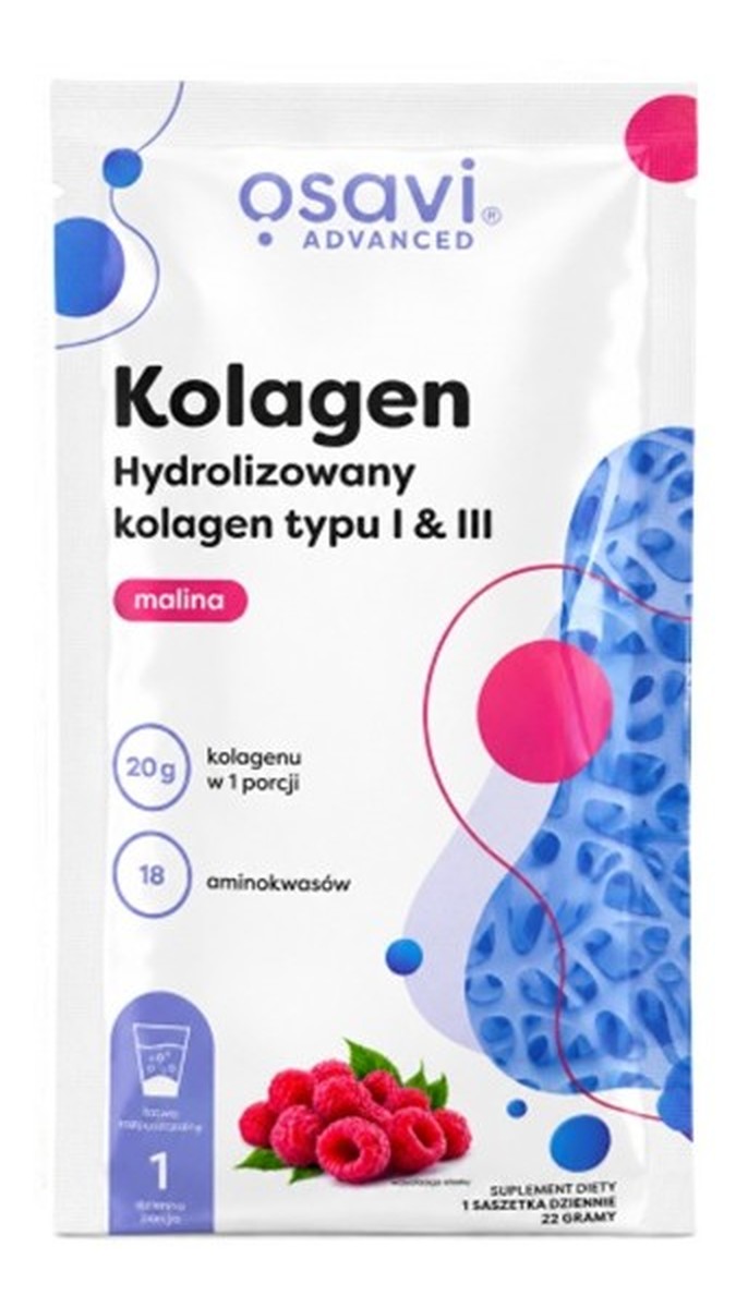 Kolagen Hydrolizowany typu I & III suplement diety Malina