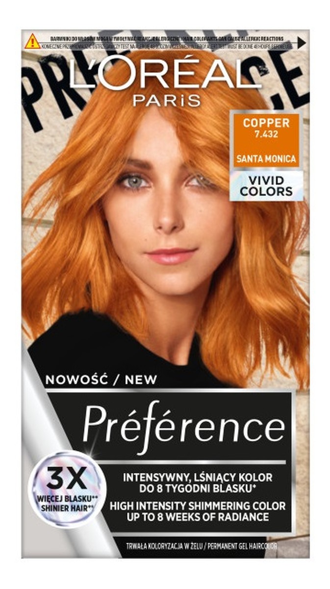 Preference vivid colors trwała farba do włosów 7.432 cooper