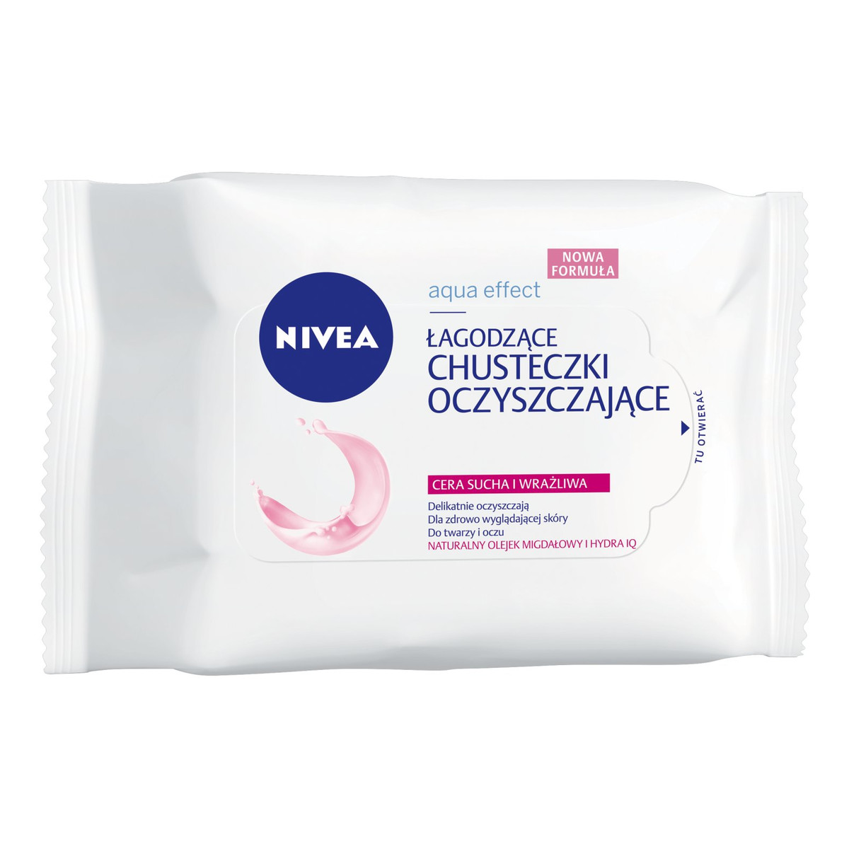 Nivea Aqua Effect Łagodzące Chusteczki Oczyszczające