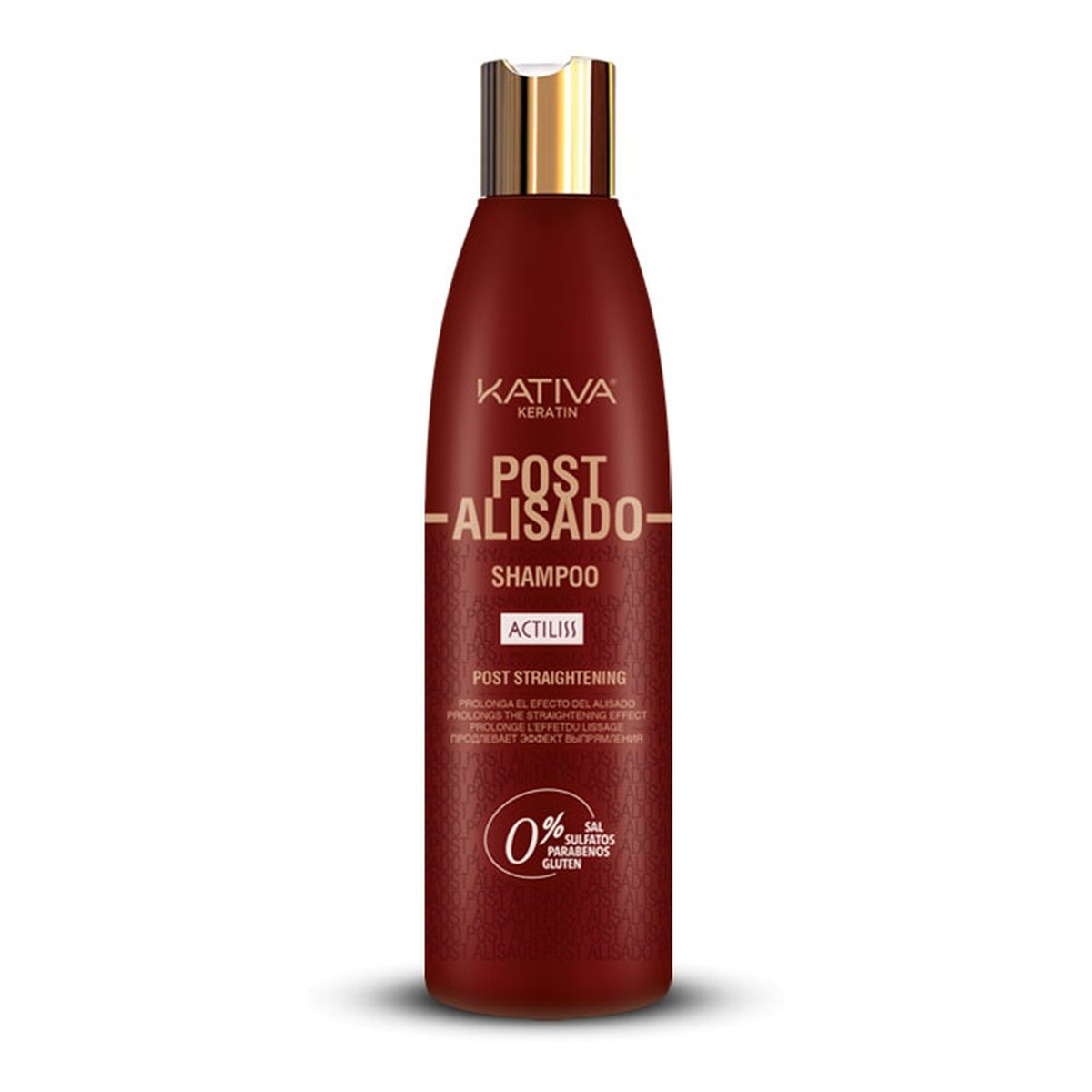 Kativa Keratin post alisado shampoo szampon do włosów z keratyną roślinną przedłużający efekt wygładzenia 250ml