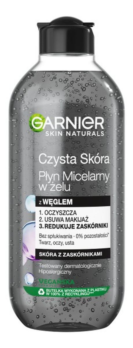 Czysta Skóra Płyn micelarny w żelu z węglem - skóra z zaskórnikami