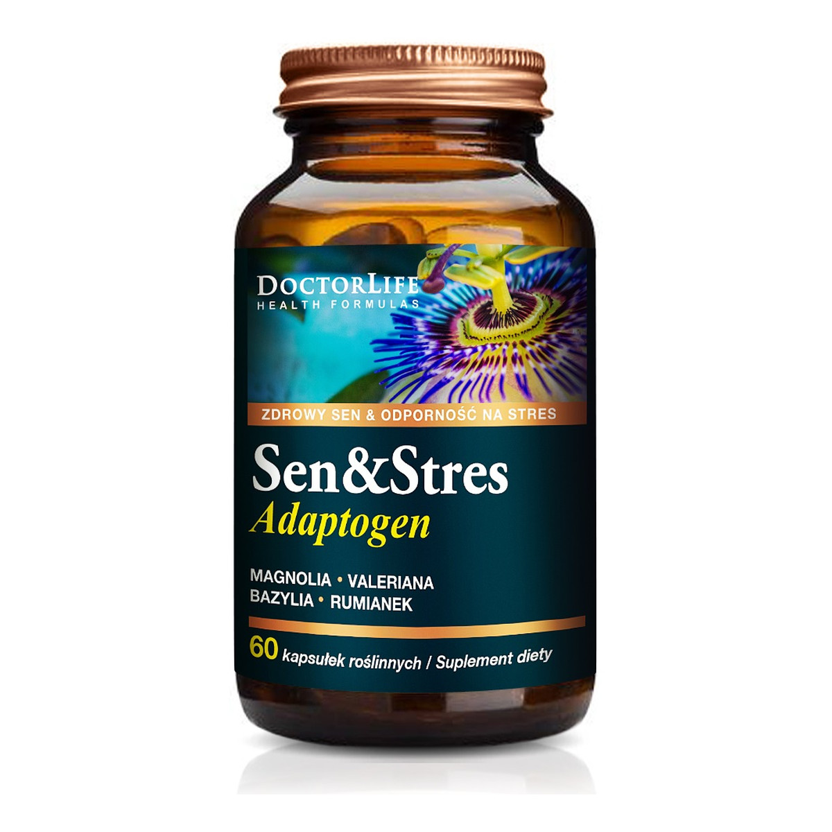 Doctor Life Sen&Stres Adaptogen suplement diety wspomagający sen 60 kapsułek