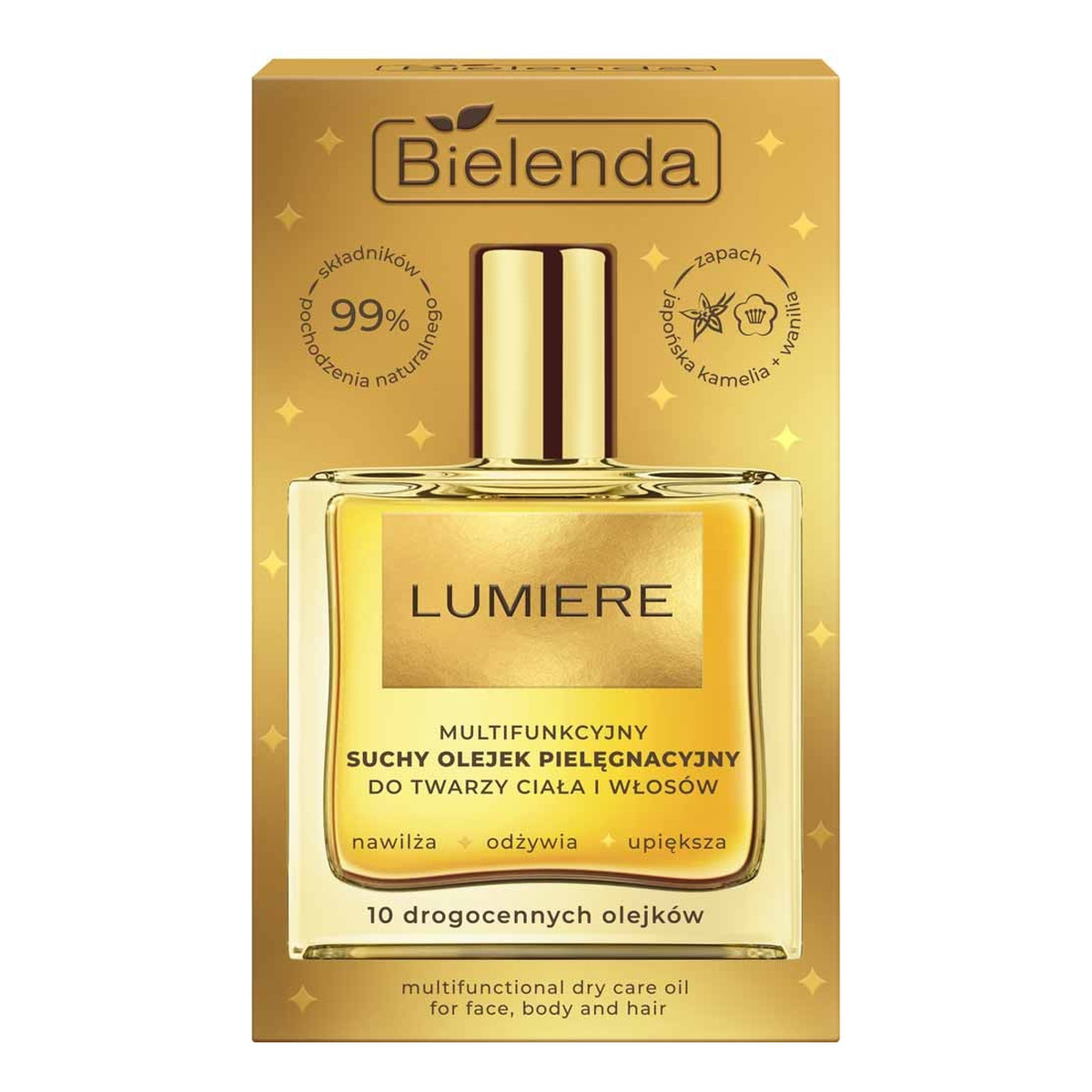 Bielenda Lumiere multifunkcyjny suchy Olejek pielęgnacyjny do twarzy, ciała i włosów 50ml