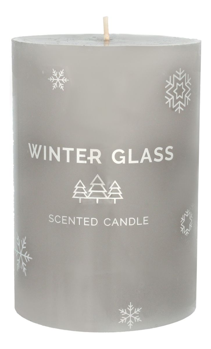 ARTMAN Boże Narodzenie Świeca zapachowa Winter Glass szara - walec średni 1szt