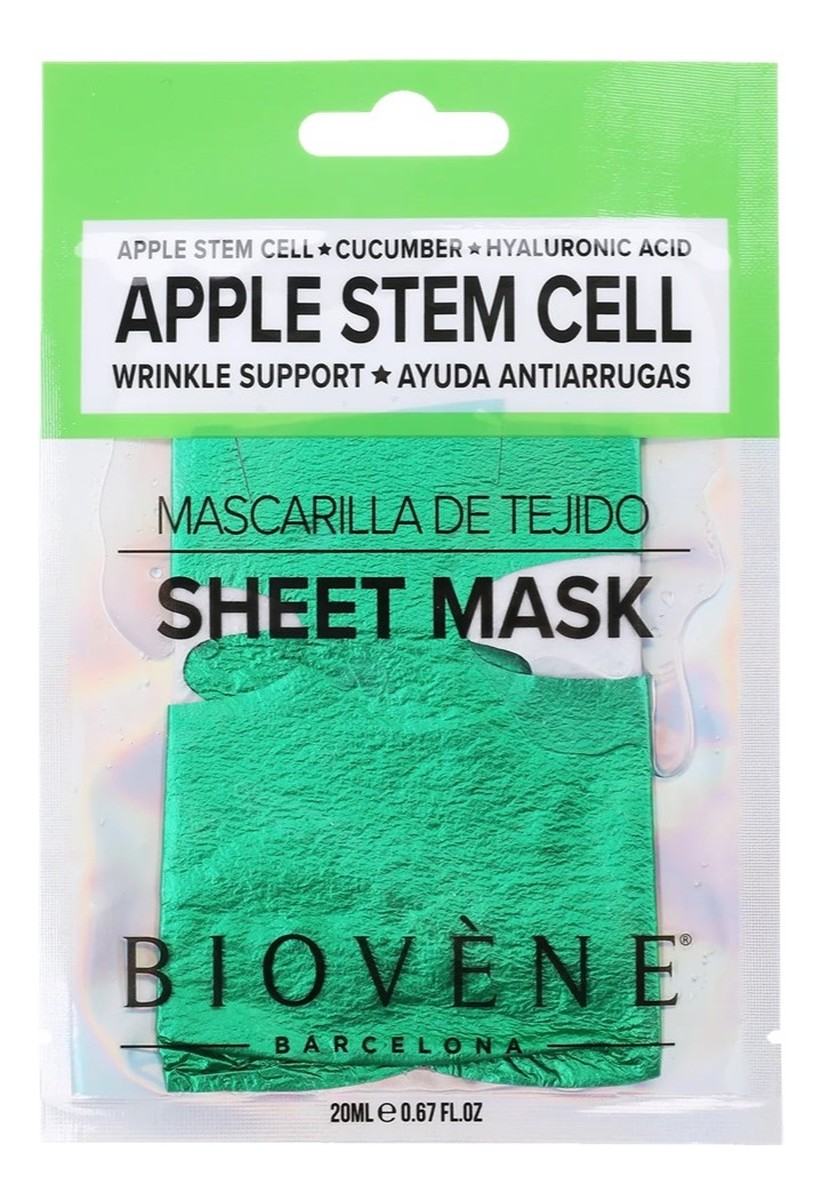 Apple stem cell wrinkle-support maska w płachcie z komórkami macierzystymi jabłek i kwasem hialuronowym