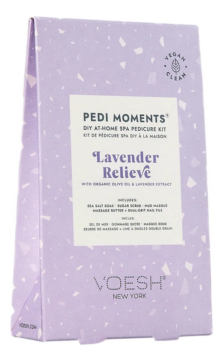 Zestaw do 4-etapowego pedicure lavender relieve