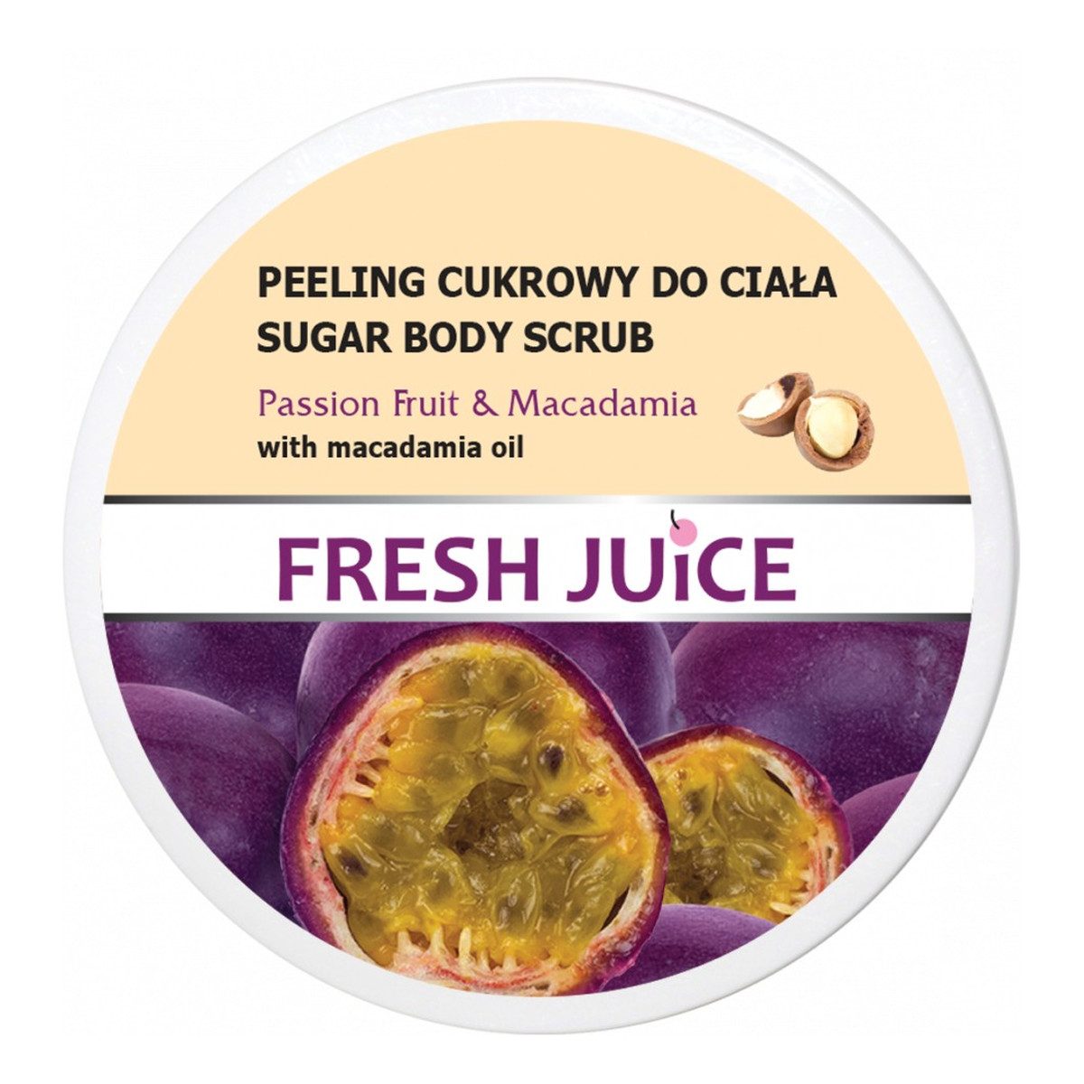 Fresh Juice Peeling cukrowy do ciała Passion Fruit & Macadamia 225ml